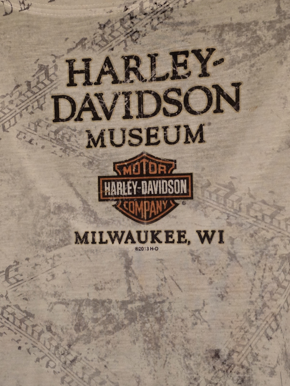 Harley-Davidson White Graphic Tee with Orange Logo - Picture 5 of 6